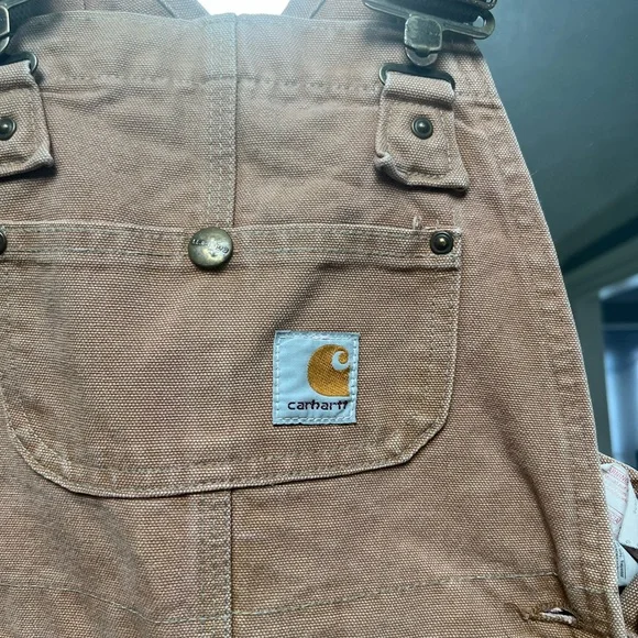 Carhartt Tan Kids Work Overalls size small - Picture 2 of 6